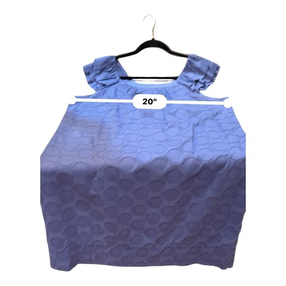 Rabbit Rabbit Rabbit Periwinkle Blue Polkadot Textured Ruffle Sleeve Dress Sz 16 - Picture 4 of 7